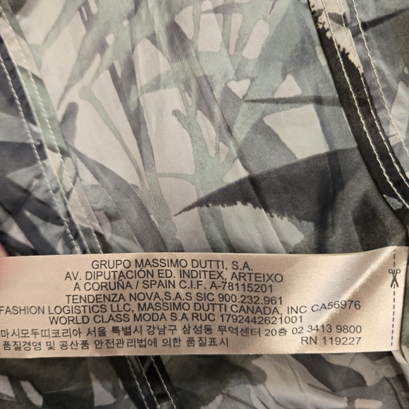 Massimo Dutti Lightweight Palm Fronds Jacket. Size Medium - Picture 12 of 15